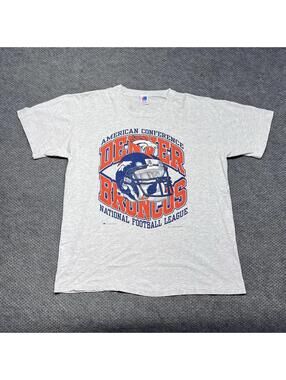 Vintage 90S Denver Broncos T-Shirt XL National Football League RARE MENS GRAY